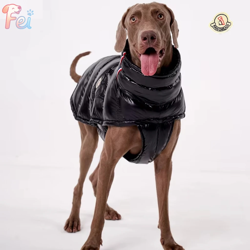 Roupas para cães de estimação Casaco grande à prova de vento de inverno |   Jaqueta com capuz forrada de lã espessada para raças pequenas e grandes Bulldog Francês