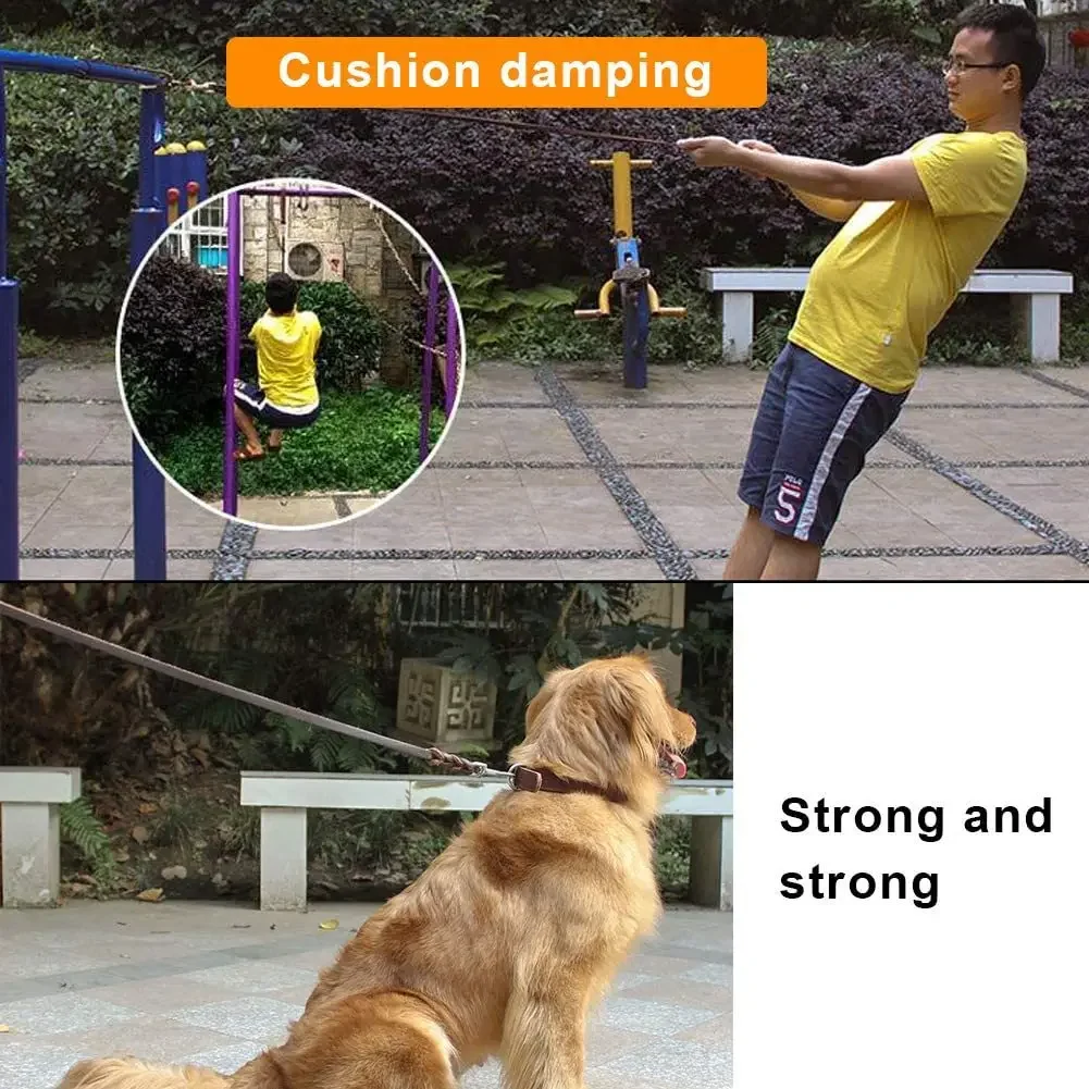 Hundeleine aus echtem Leder, lange Leinen für Hunde, geflochtenes Haustier-Walking-Training führt braun-schwarze Farben für mittelgroße und große Haustiere – Detail 9