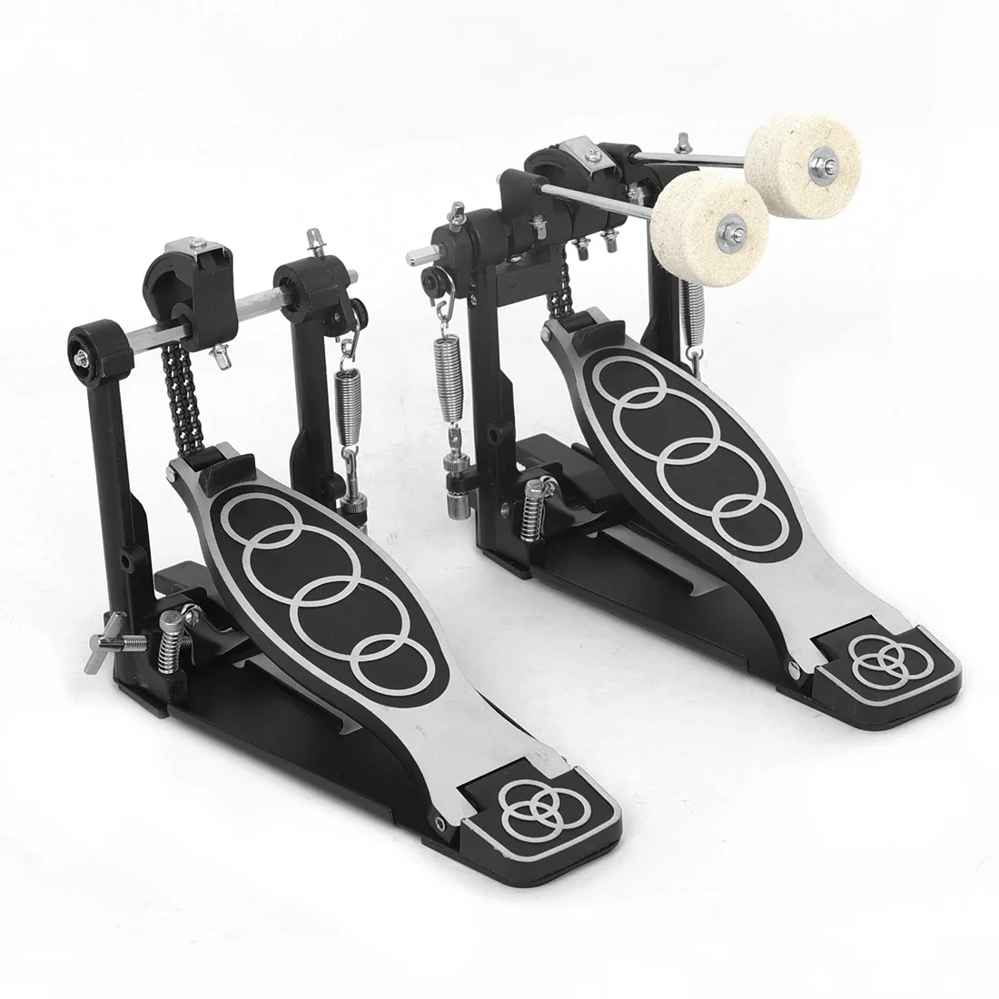 Drum Pedal Double Bass Drum Pedal, 2 Chain Foot Pedal for Practice, Percussion Instrument, Durable and Smooth Operation