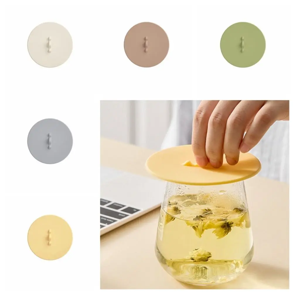 Cup Accessories Silicone Water Cup Lid Round Heat-Resistant Glass Cup Cover Dustproof Flexible Mug Sealed Cap Office Use