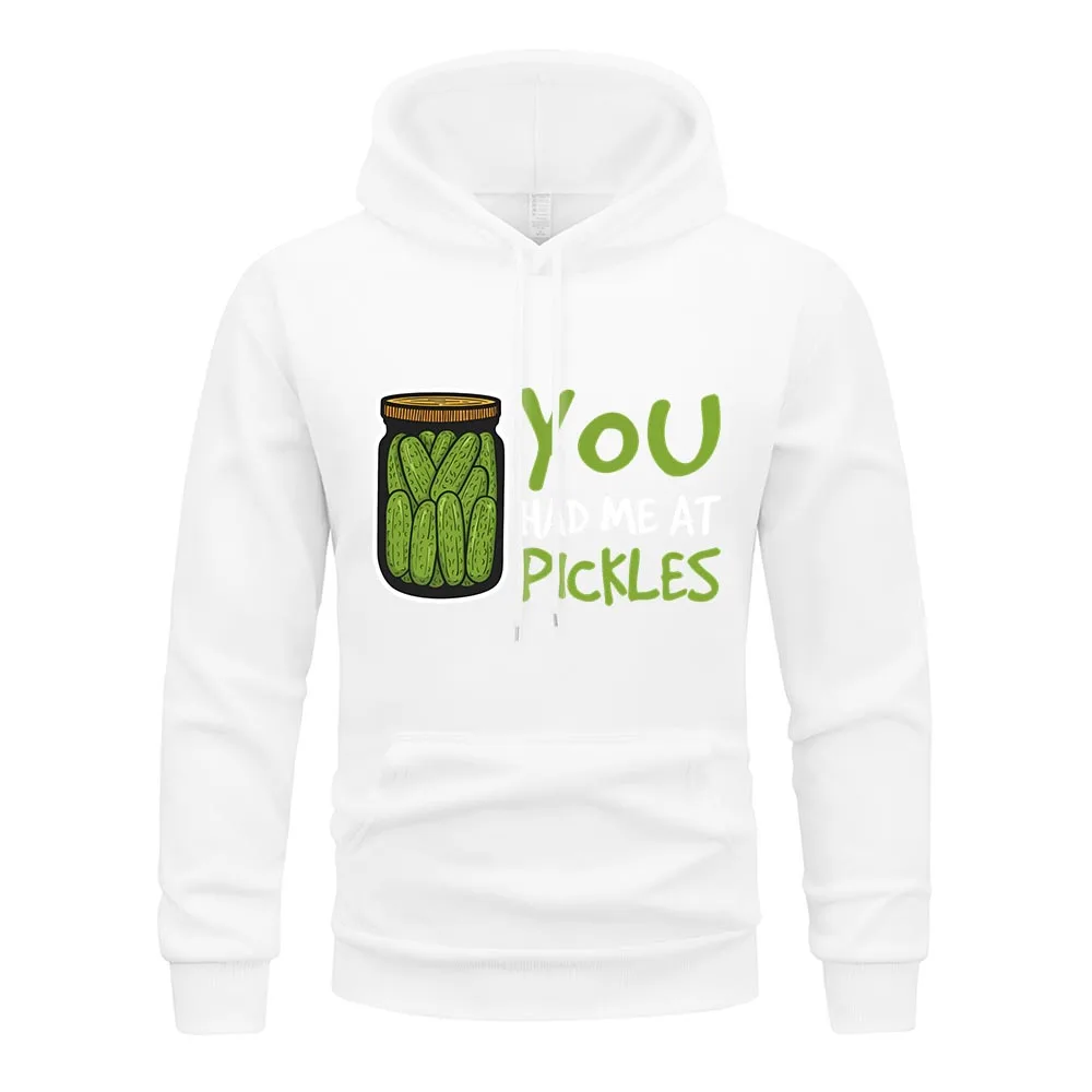 You Had Me At Pickles Hoodie Men Kimchi Jar Hoodies Streetwear Hip Hop Sweatshirt Spring Fashion Hoody Men's Clothing