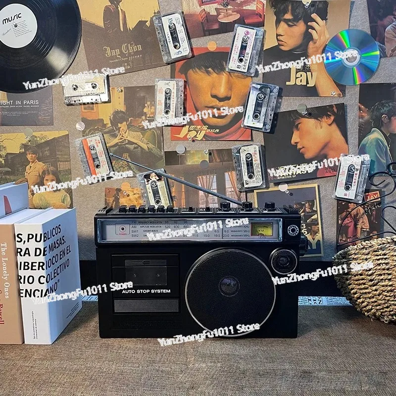 Cassette Playback Radio Cassette Recorder with USB TF Player and Bluetooth Wireless Speaker Tape Recorder, Large Volume Radio