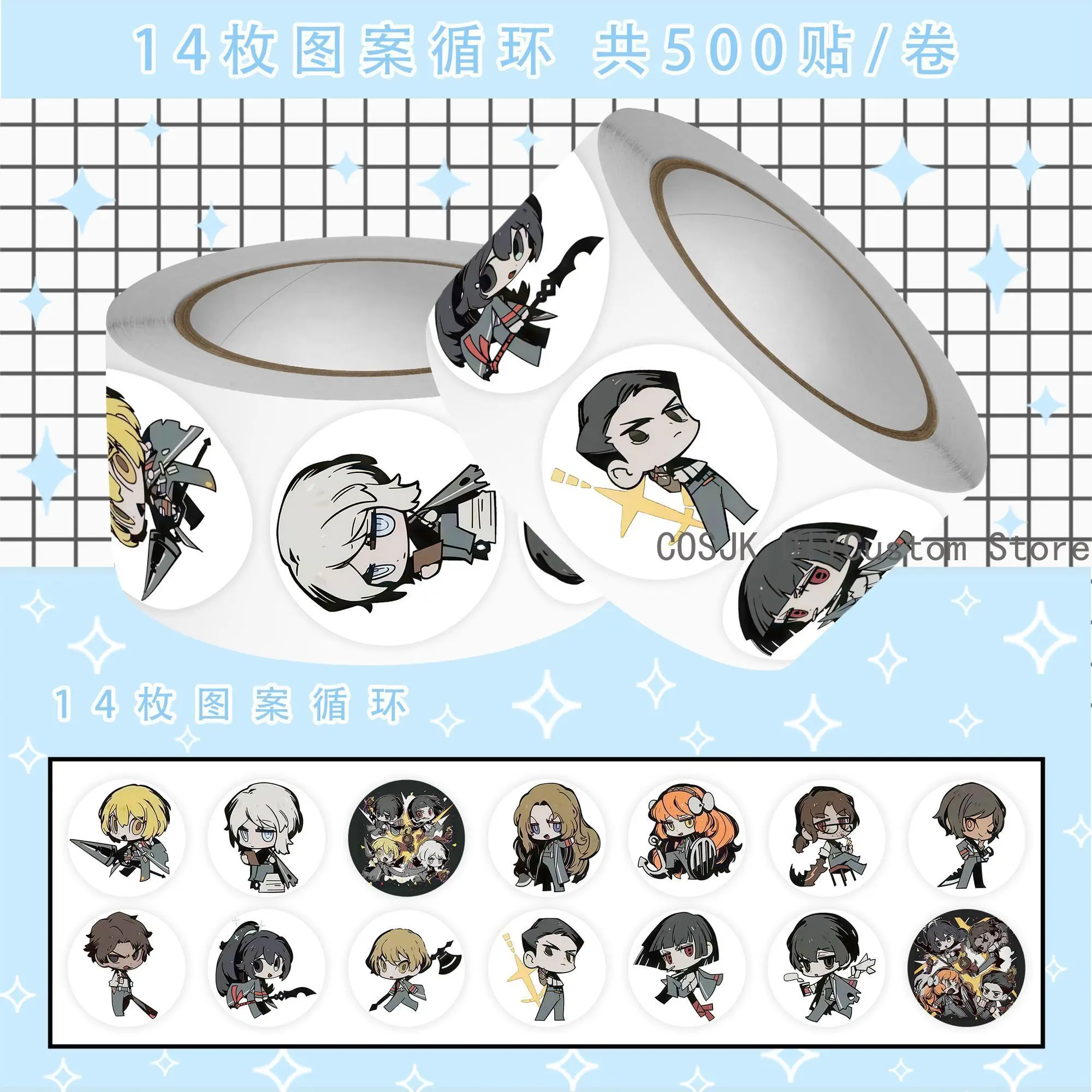 500Pc/Roll Anime Limbus Company Yi Sang Q Version Stickers DIY Laptop Envelope Scrapbook Car Motorcycle Decal Student Gift view 4