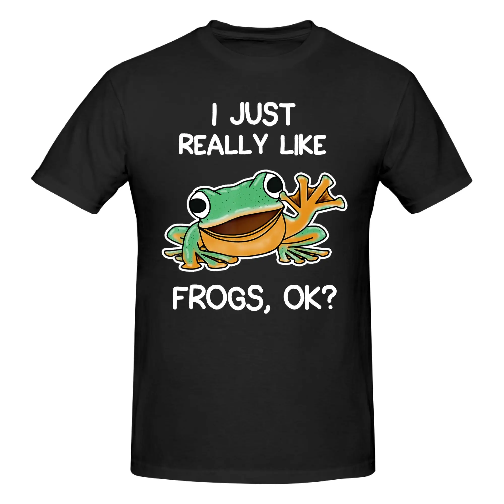 1 Piece Funny Frogs Novelty Graphic 100% Cotton T-Shirt I Just Really Like Tees Tops For Men