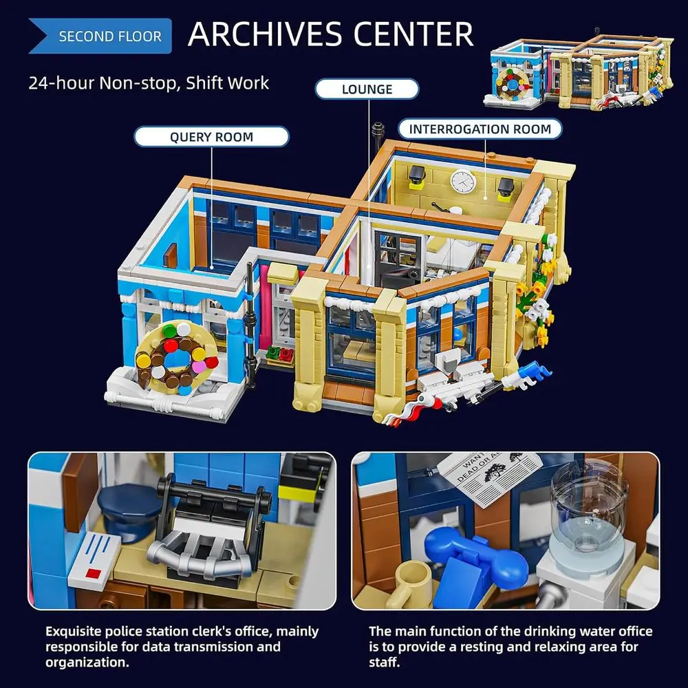 Kit di costruzione Street View modulare a 3 livelli con 2967 pezzi, display da collezione per adulti e adolescenti