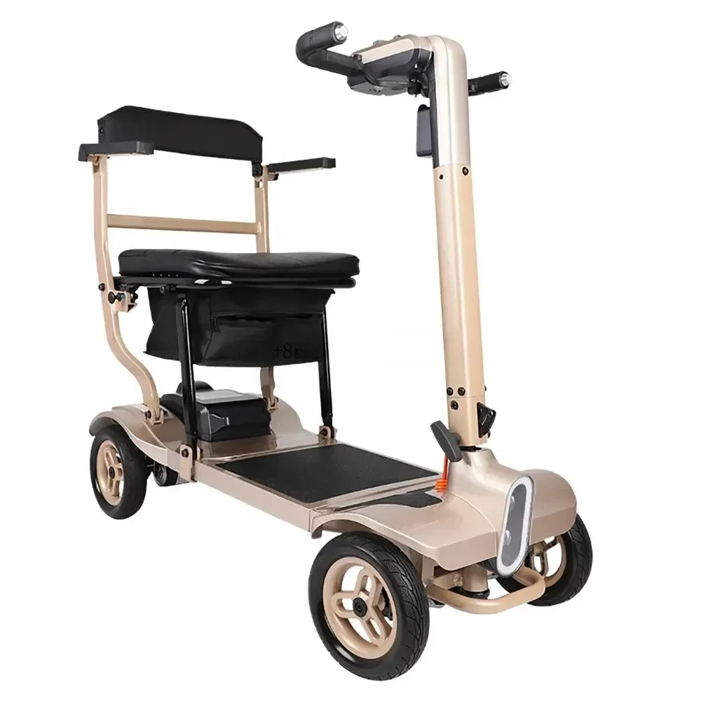 Mobility Scooter For Elderly Seniors Aluminum 4 Wheel Lightweight Auto Folding Portable Travel Electric Handicap