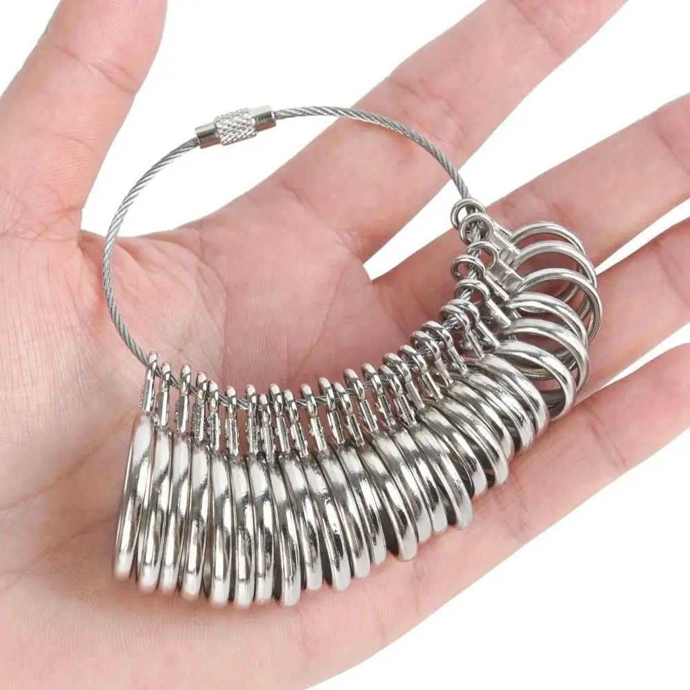 Durable Ring Sizer Measuring Tool Set Aluminum Ring Mandrel Ring Stick Jewelry Sizers Kit Smooth Edges Metal Gauge