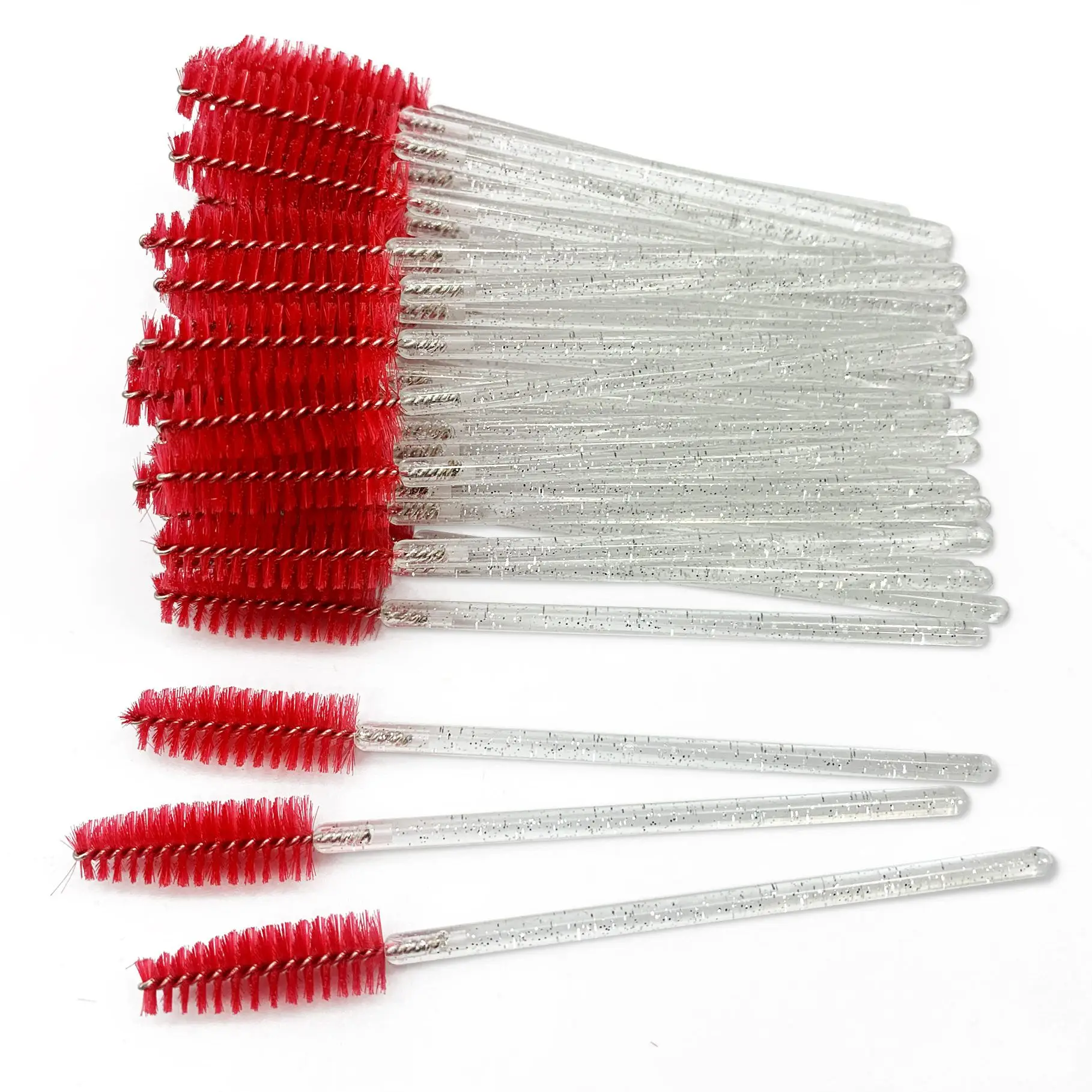 Cristal jetable 25/50Pcs Brosse À Cils Arc-En-Ciel Cristal Brosse À Sourcils Applicateur D'extension De Cils Enjoliveurs Femmes Outils De Maquillage