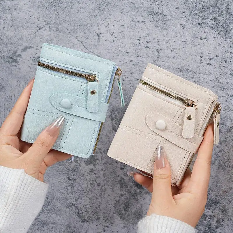 Slim PU Leather Womens Wallet With Zipper Coin Pocket And Multiple Card Slots Perfect For Daily Carry Outdoor Shopping Travel