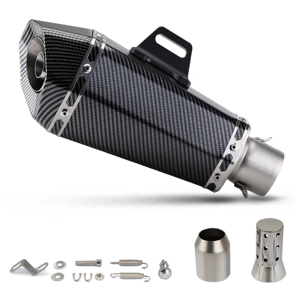 Exhaust Universal Motorcycle Escape Small Cone Hexagon Muffler Modify Racing Line with DB Killer For MT15 R3 CBR500R ZX4RR R7