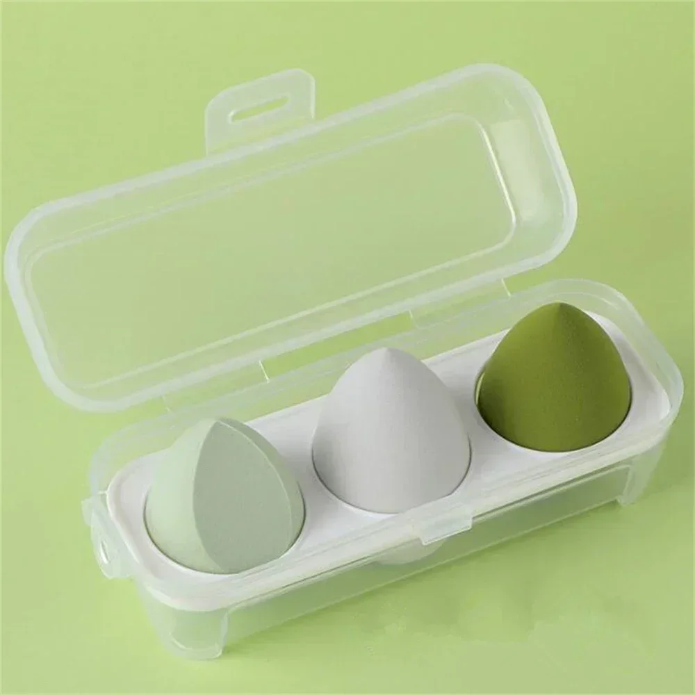 3pcs Makeup Sponge Cosmetic Puff with Storage Box Makeup Blender Foundation Powder Beauty Sponge Women Make Up Accessories Tools