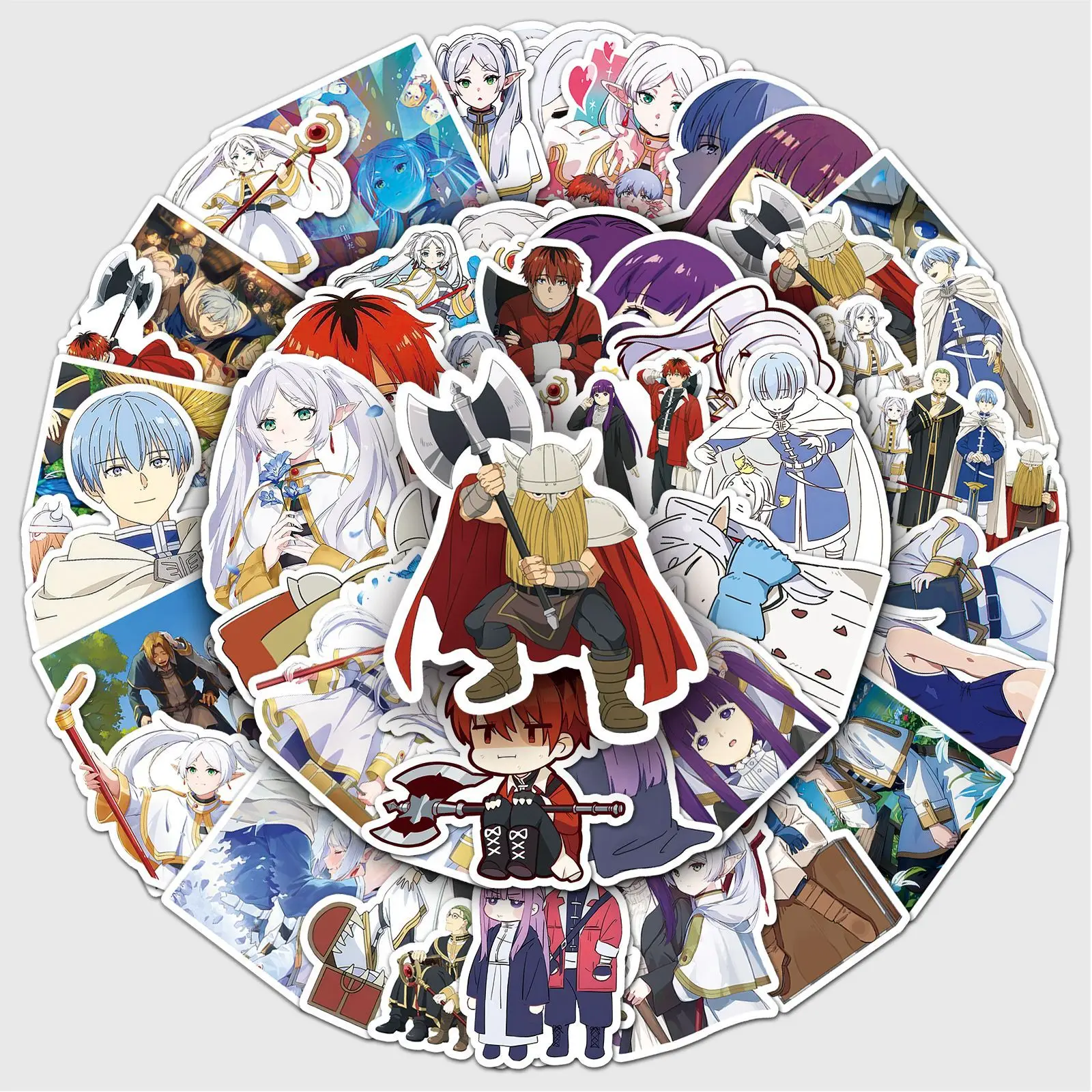 50 Stück Anime Frieren: Beyond Journey's End Graffiti Personalisierte Cartoon Japanische Dekor-Aufkleber für Gepäck & Handyhülle