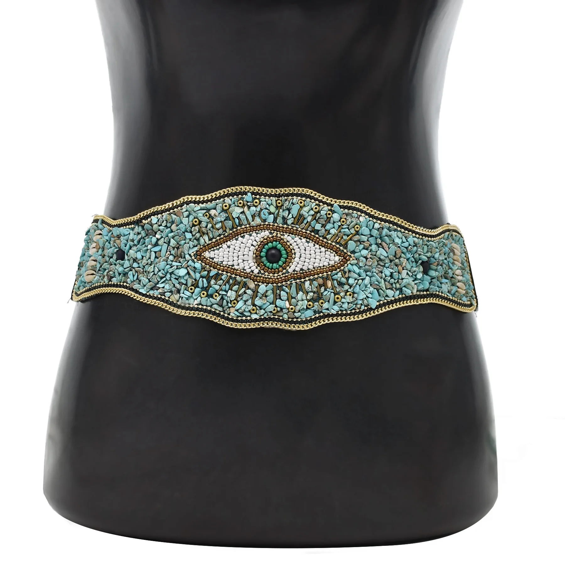 Boho Ethnic Colorful Bead Women\'s Belt Elegant Luxury Design Dresses Accessories Retro Wide Waistband Gypsy African Body Jewelry