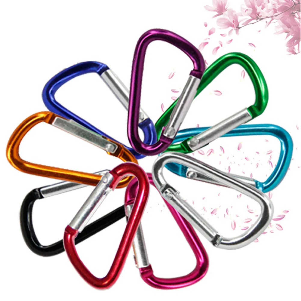 New Colorful Climbing Accessory Random Color D Shaped Alloy Carabiner Hook Keychain Climbing Accessory