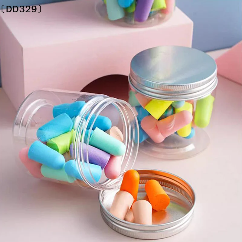 24/60PCS Anti-Noise Abatement Sleeping Disposable Soundproof Ear Plug Mulitcolor Bullet Type Foam Rebound Skin Earplugs〔DD329〕