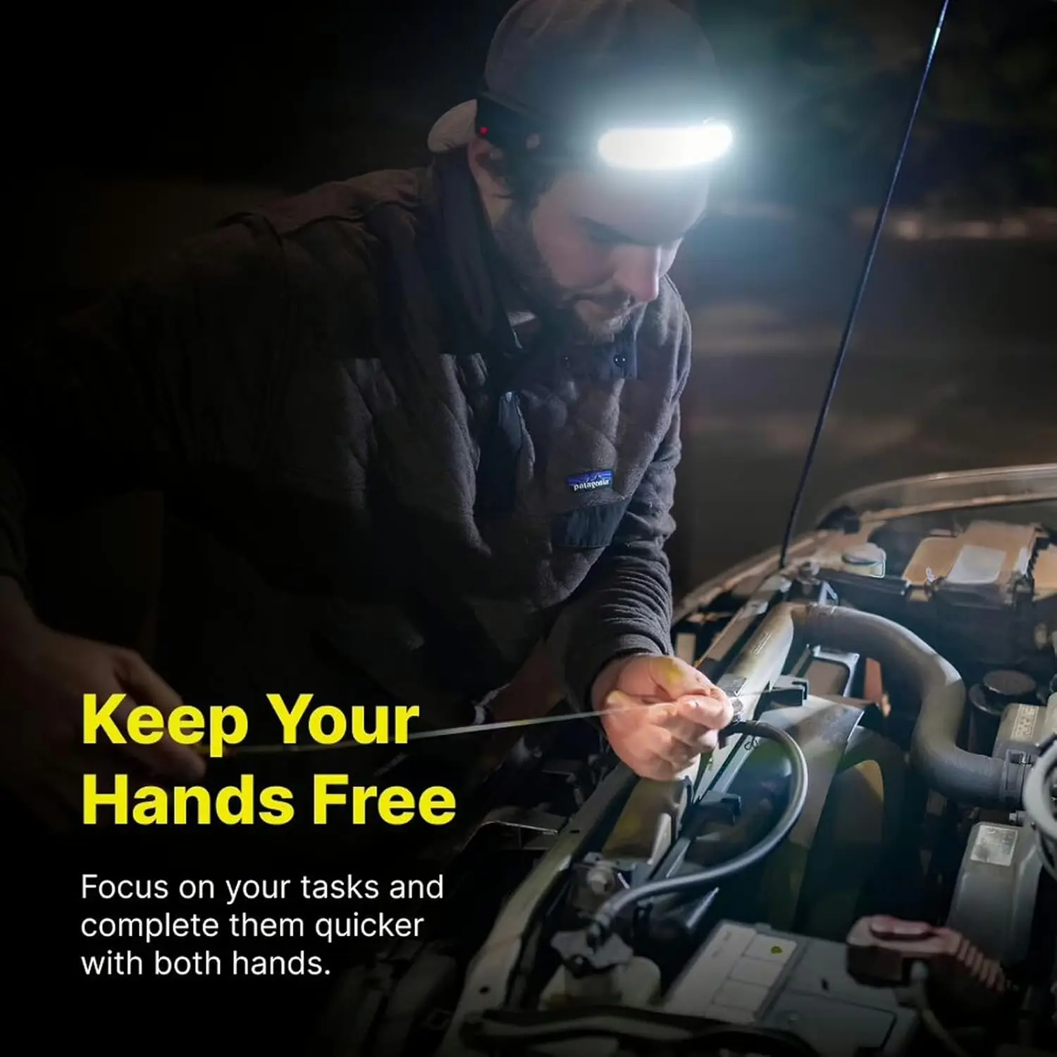 Headlamp Rechargeable,Head Light Flashlight for Hiking, Running, Repairing, Fishing, Cycling