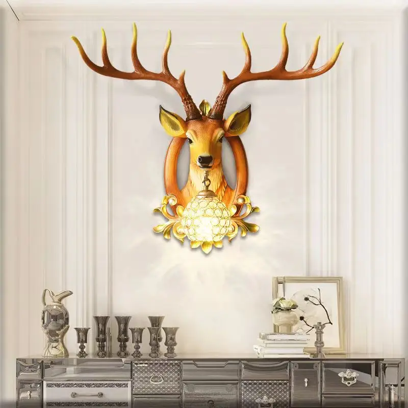 SOURA Contemporary Deer Wall Lamp LED Indoor Creative Lifelike Resin Sconce Light For Decor Home Living Room Bedroom