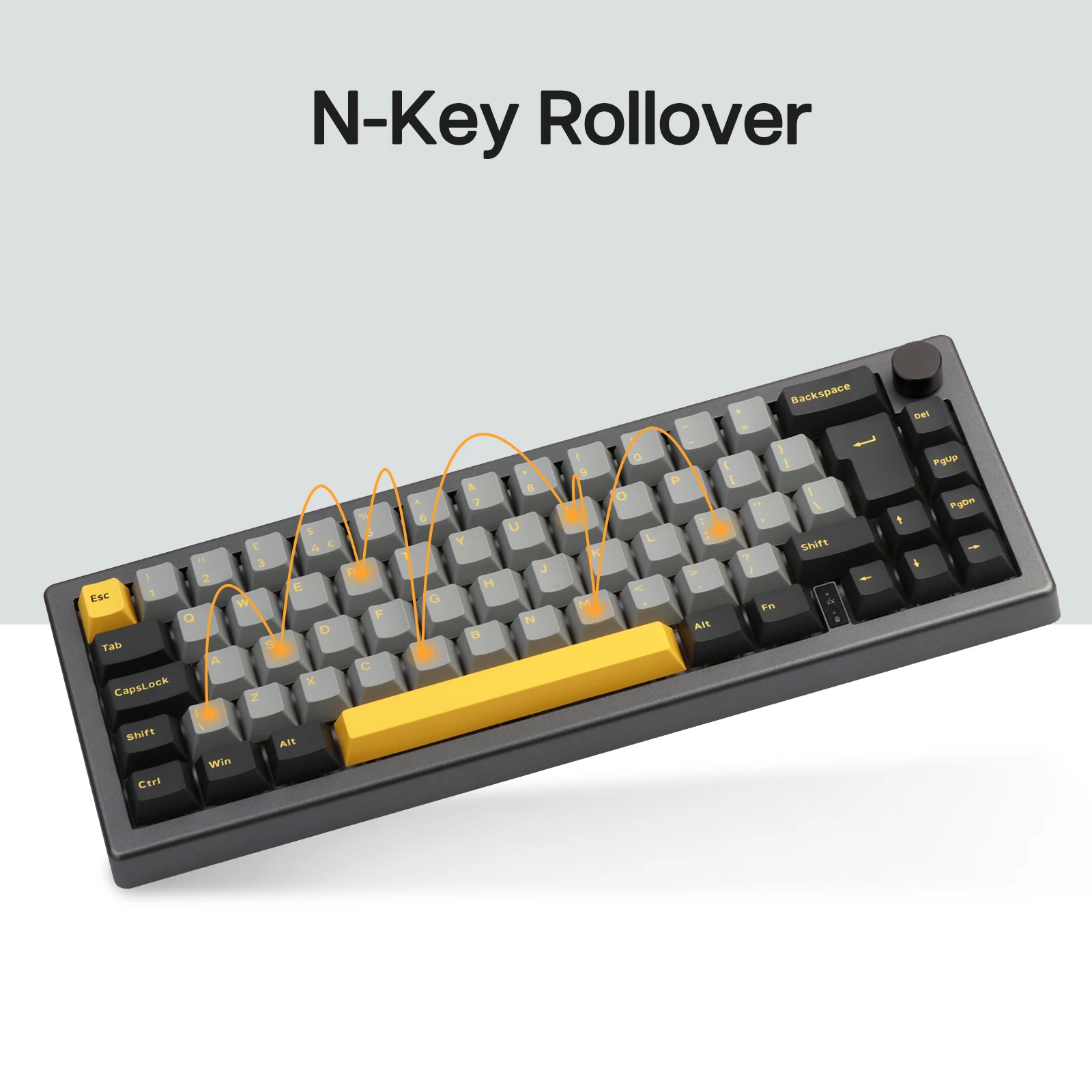 EPOMAKER EK68 ISO Layout 65% Gasket Mechanical Keyboard Knob Hot-swap 2.4Ghz/Bluetooth 5.0/USB-C Wireless Wired 3000mAh Battery