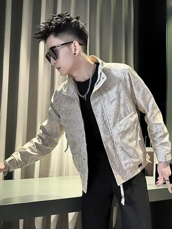 

Повседневная мужская куртка Jaet, весна-осень, новый модный бренд k, молодежный топ с воротником-стойкой, модное уличное пальто Haome