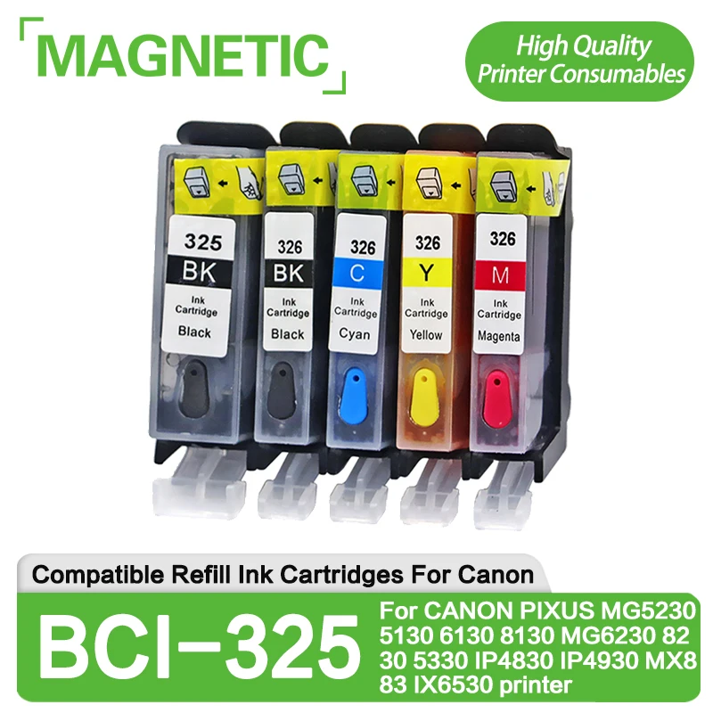 NEW Refill Ink Cartridges BCI-325 For CANON PIXUS MG5230 5130 6130 8130 MG6230 8230 5330 IP4830 IP4930 MX883 IX6530 printer