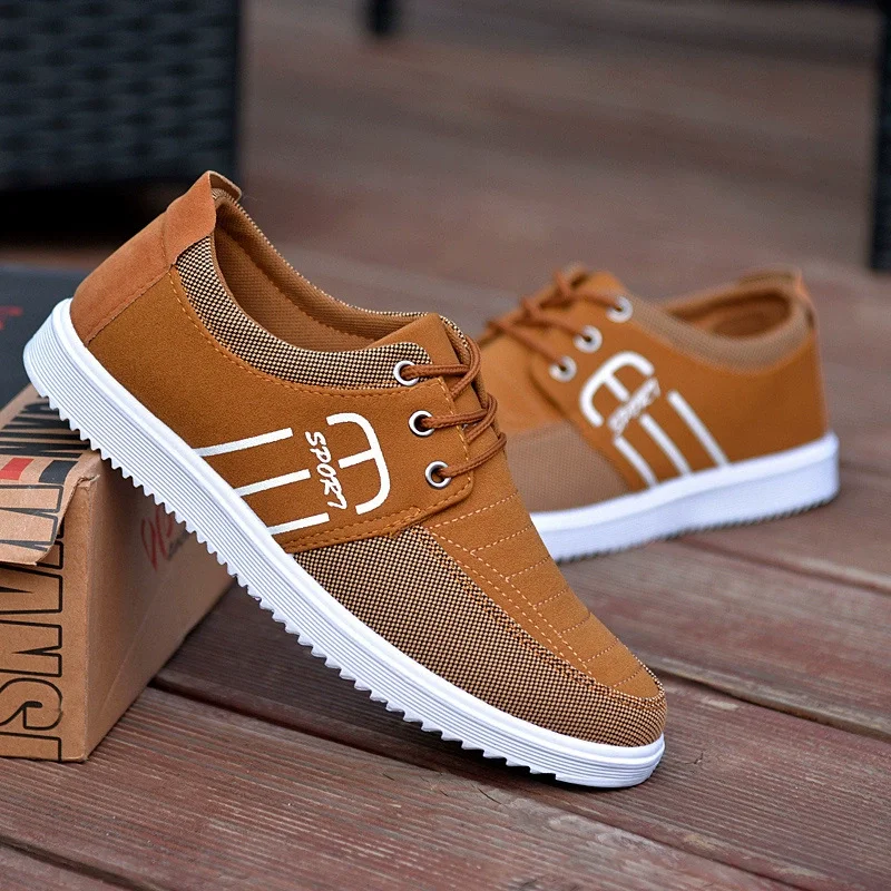 

Men's Designer Breathable Canvas Shoes Fashion Soft Sole Comfortable Lace-up Sneakers Mens Outdoor Non-slip Running Shoes 2025