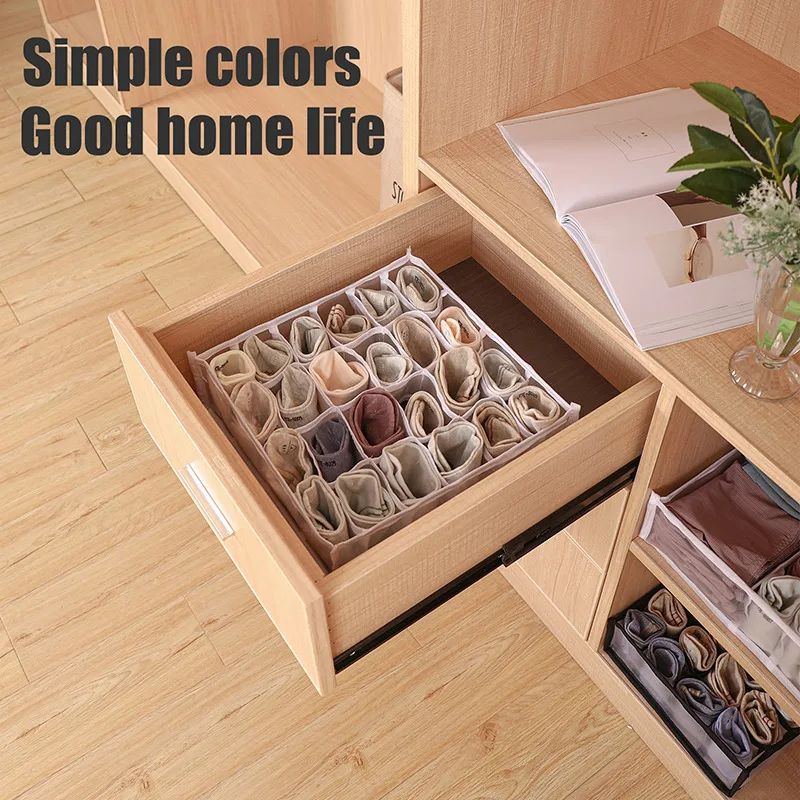 Underwear Socks Organizer Case Collapsible Wardrobe Clothes Storager Box Cabinet Drawer Sort Organize Household Tool