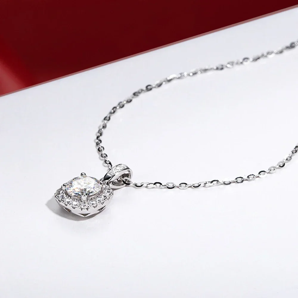 1-3CT Classic Moissanite Pendent Necklace with GRA Certificate 925 Sterling Silver Necklaces for Women Wedding Party Jewelry