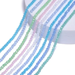 3mm Light Colored Series Faceted Quartz Crystal Beads Colorful Round Glass Waist Beads for Jewelry Making Handmade DIY Bracelet