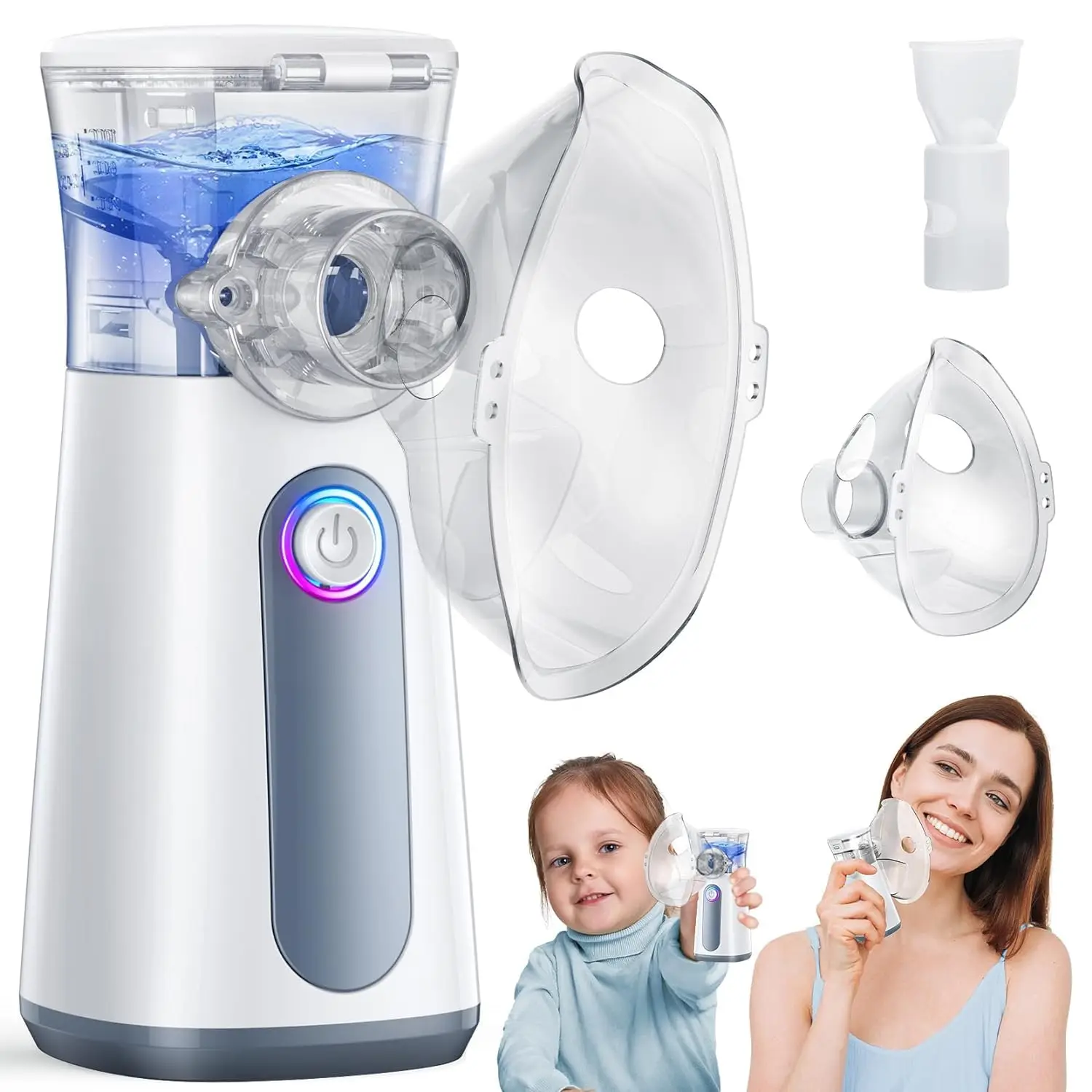 Nebulizador portátil Autoclean de mano, atomizador de malla, inhalador silencioso, nebulizador para niños, nebulizador portátil, recarga