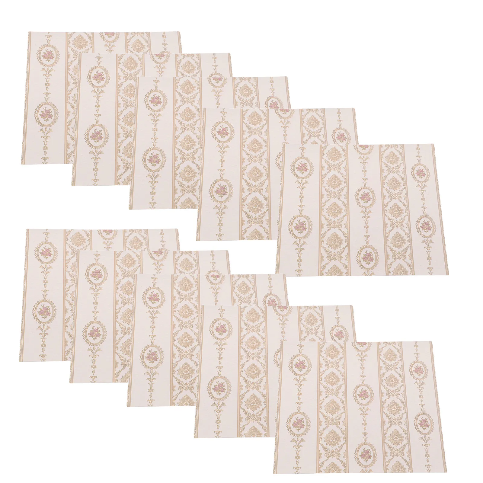 Miniature Wallpaper Sheets – Self-Adhesive Fabric-Texture Peel-and-Stick Dollhouse Wall Coverings for Bedroom Decor
