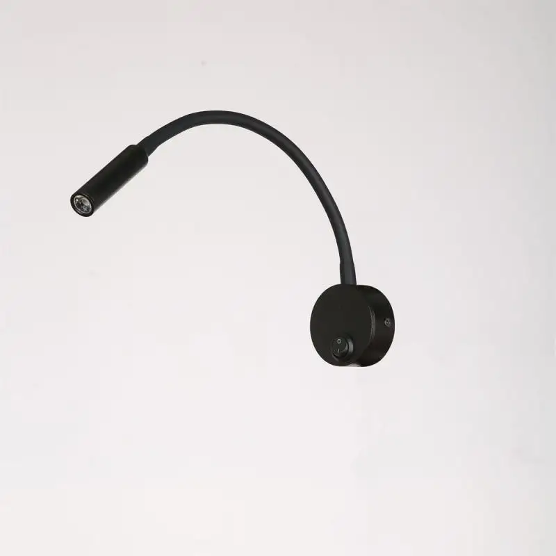 1PCS Wall Lmap Sconces Clamp light 3W Bedroom Lamp on/off Switch White Silver Black Flexible Gooseneck home bedside reading