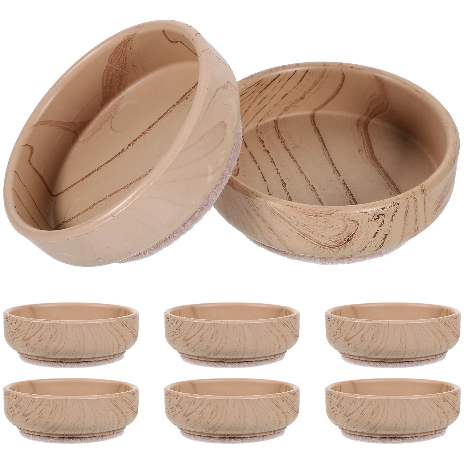 

8 Pcs Household Floor Anti-scratch Wood Grain Caster Pads Casters Wheels Plastic Stoppers Replaceable Chair