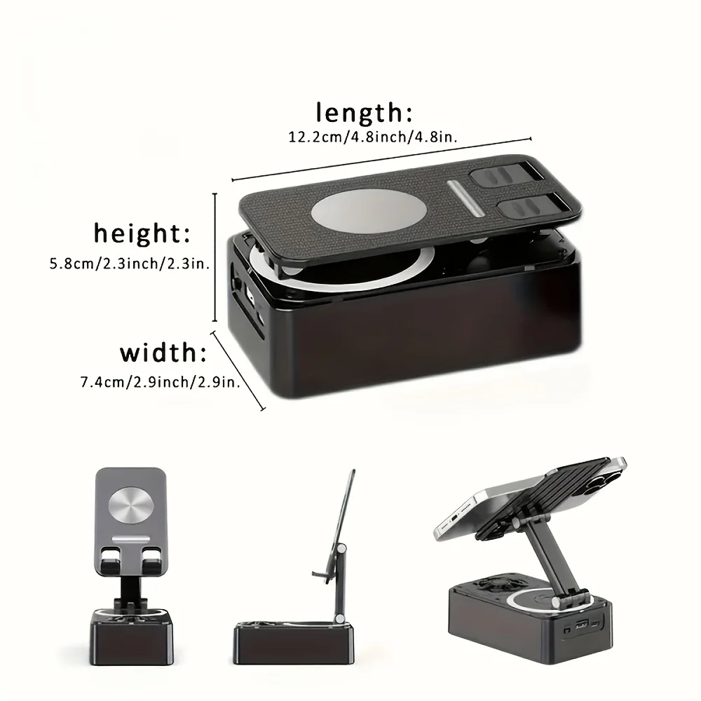 2026 New Bluetooth Speaker with Bluetooth Stand, Includes Speaker and Emergency Charging, 360° Adjustable and Foldable Magnetic.