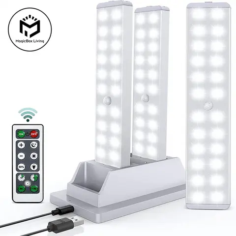 24 LED Motion Sensor Closet Light Charging Station Remote Control Usb Rechargeable Wireless Night Lamp Under Cabinet Night Light