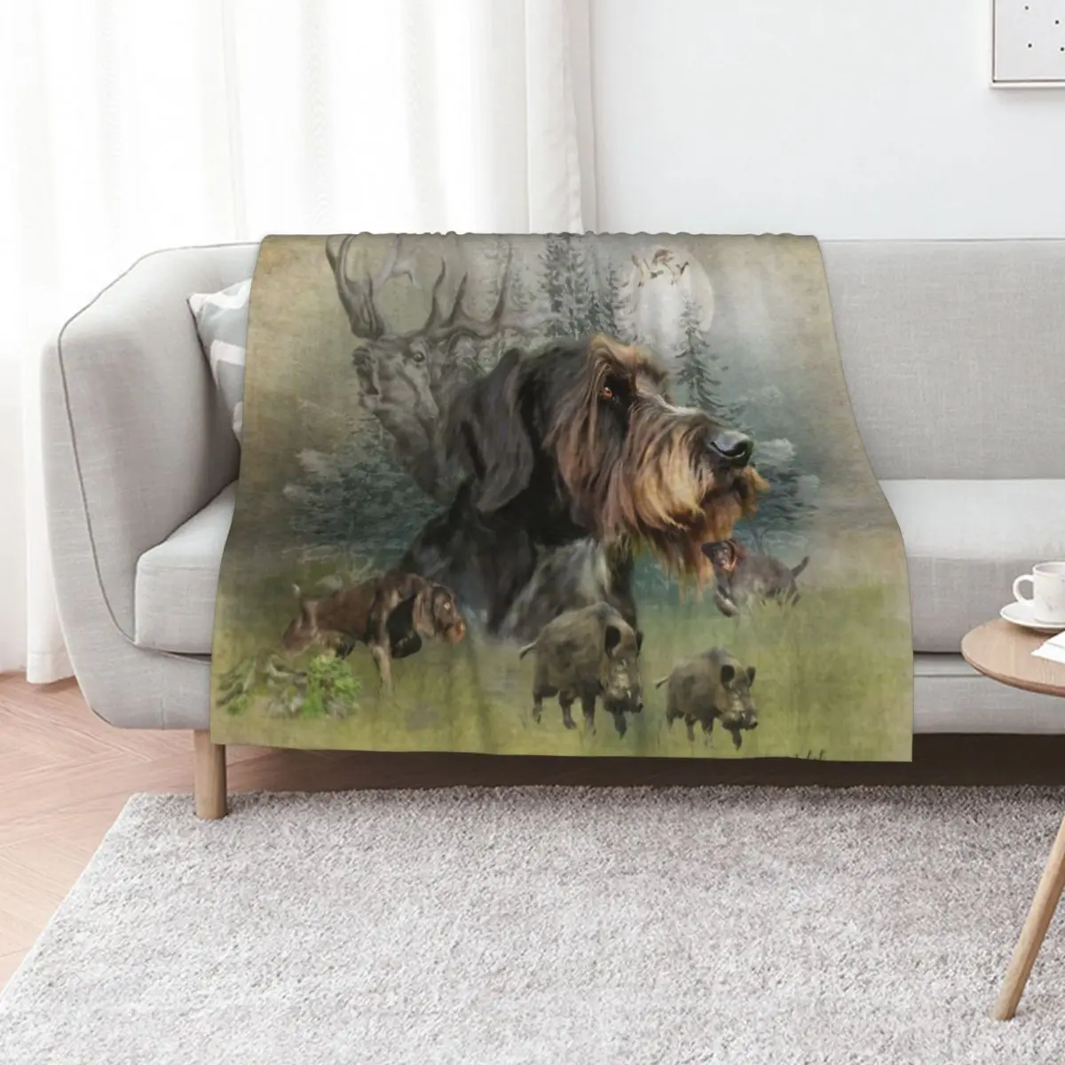 German Wirehaired Pointer, Boar Hunting Throw Blanket Summer anime Luxury Thicken Flannel Fabric funny gift Loose Blankets