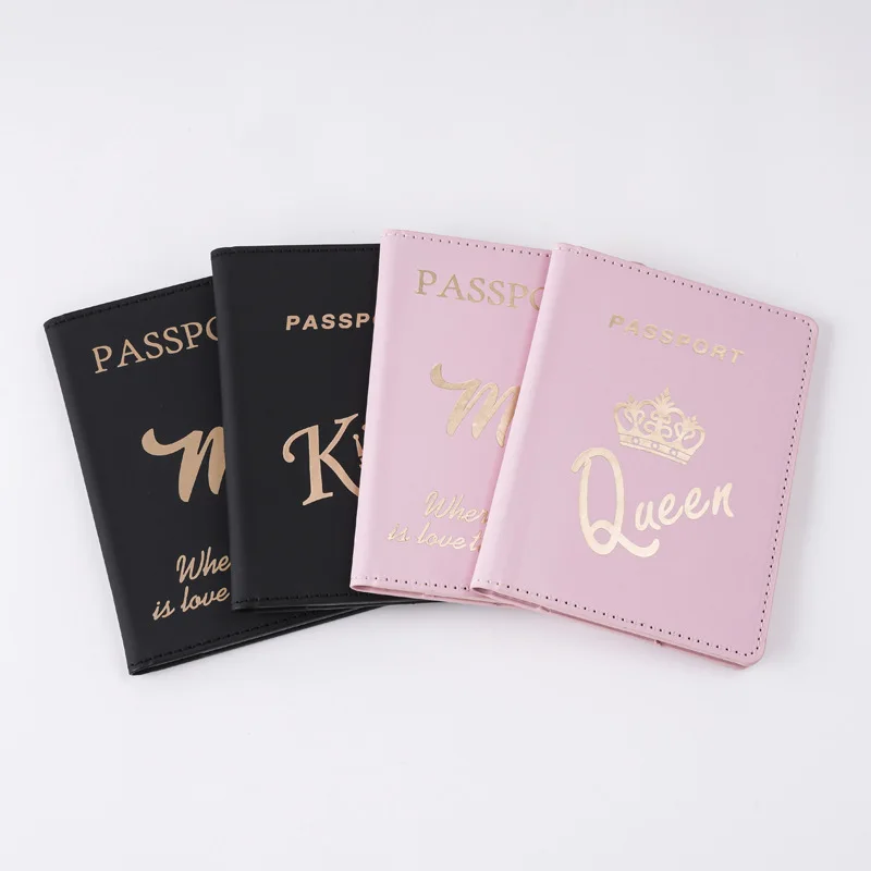 New 2025 Passport Wallet Travel Accessories New Hot Stamping Couple Passport Cover Ticket Clip Passport Holder Id Card Holder