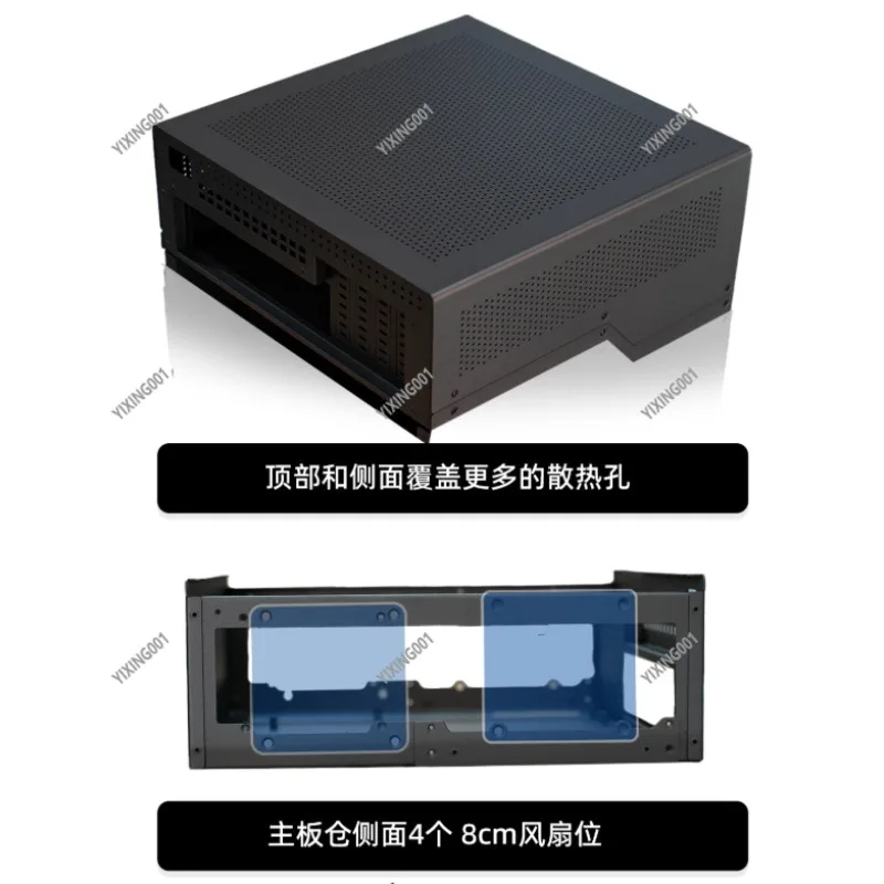 NAS Chassis N10 - 10+2 Discs MATX Board 1U PCI-E Power Supply Black Kit