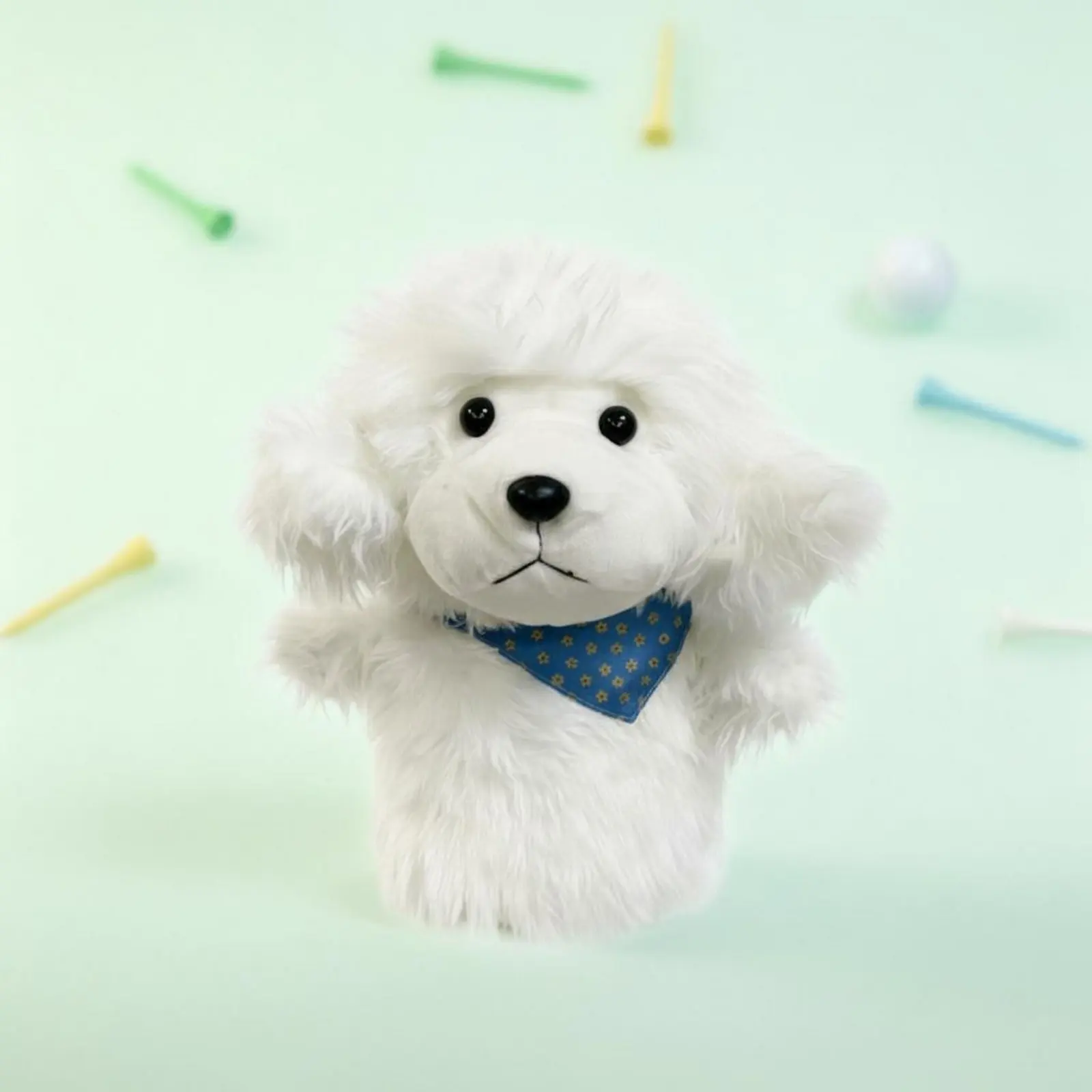 テディドッグゴルフヘッドカバーかわいい生き物ゴルフクラブカバーファジー犬ヘッドカバー漫画デザインスポーツアクセサリー保護具