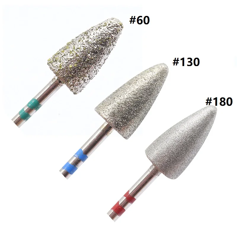 Diamante Pedicure Broca, Rotary Burr, Bits de manicure, Broca de prego, Ferramentas de Cuidados com os Pés, Acessórios, #60, #130, #180, 3 em, 32 em