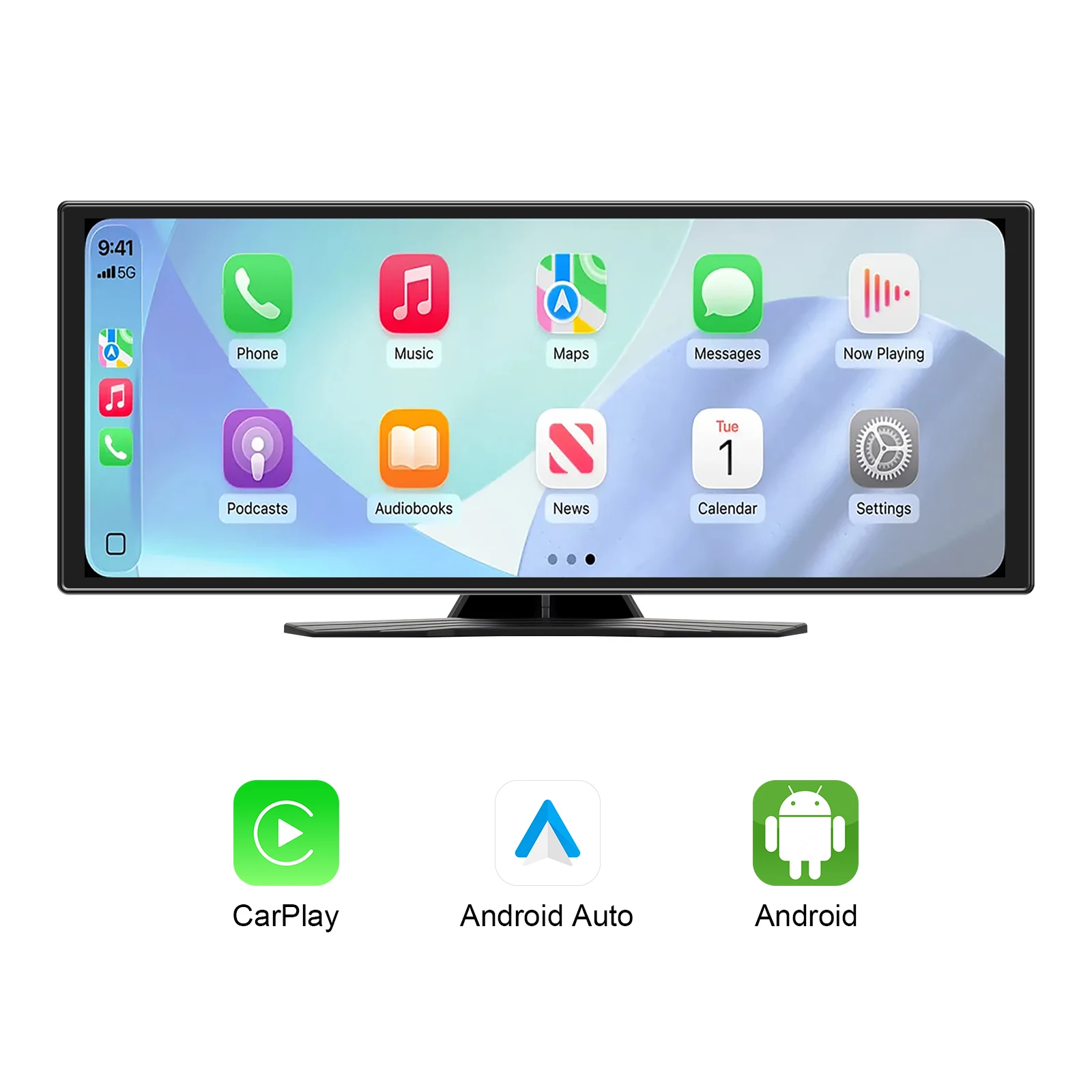 Ezonetronics 11.6'' In-cell touchscreen portable Screen with wireless CarPlay Android Auto pre-load online video and audio Apps