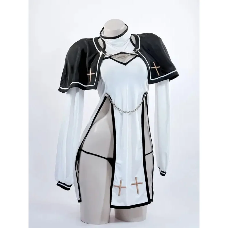 Dy20design original sacerdote purgato cosplay traje freira cosplay vestido trajes sexy para mulheres meninas halloween natal party25