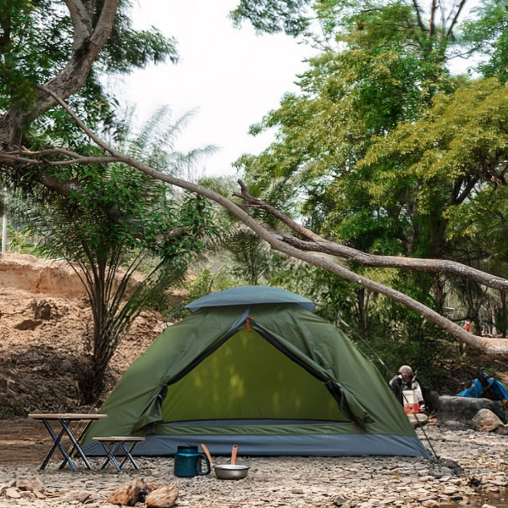 205*110*120cm 2-Personen Automatisches Sofort-Campingzelt, Reißverschluss, Einfacher Aufbau für Alle Jahreszeiten, Langlebiges Leichtgewicht-Campingzelt für Outdoor-Reisen, Strand, Angeln und Wandern