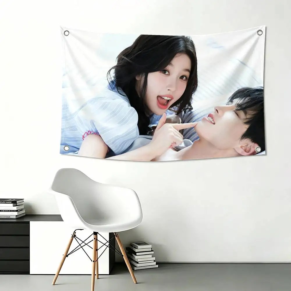 Speed and Love Jin Zhao Jiang Mu Esther He Yu Funny Flags for Bedrooms Home Decor Items Outdoor Decors Garage Decoration Flaga