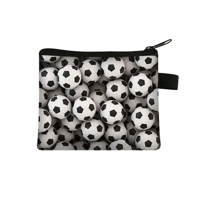 Dompet koin sepak bola keren, dompet koin sepak bola, dompet pendek, tas uang Mini untuk anak-anak, pertandingan bola olahraga, kantong ritsleting