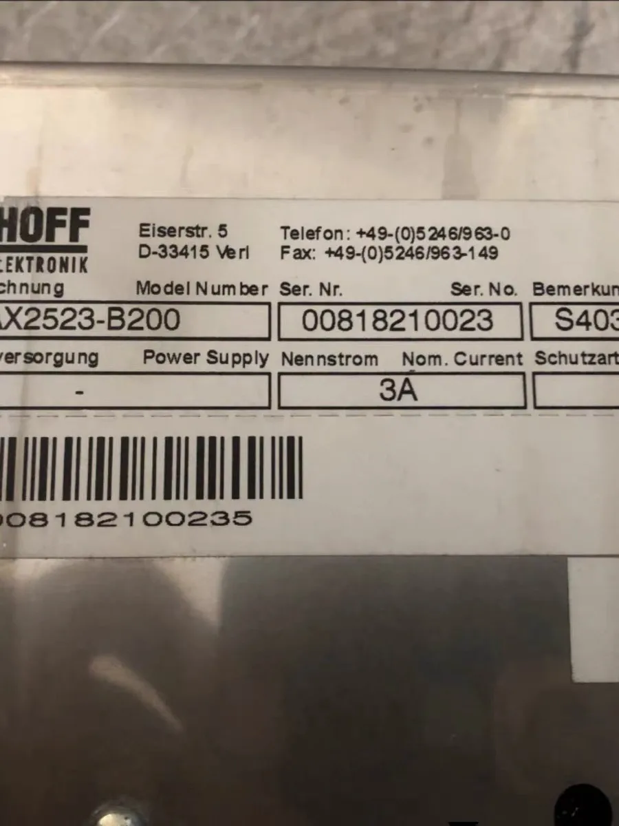 AX2523-B200 S403A-LB-520 Control power supply For BECKHOFF