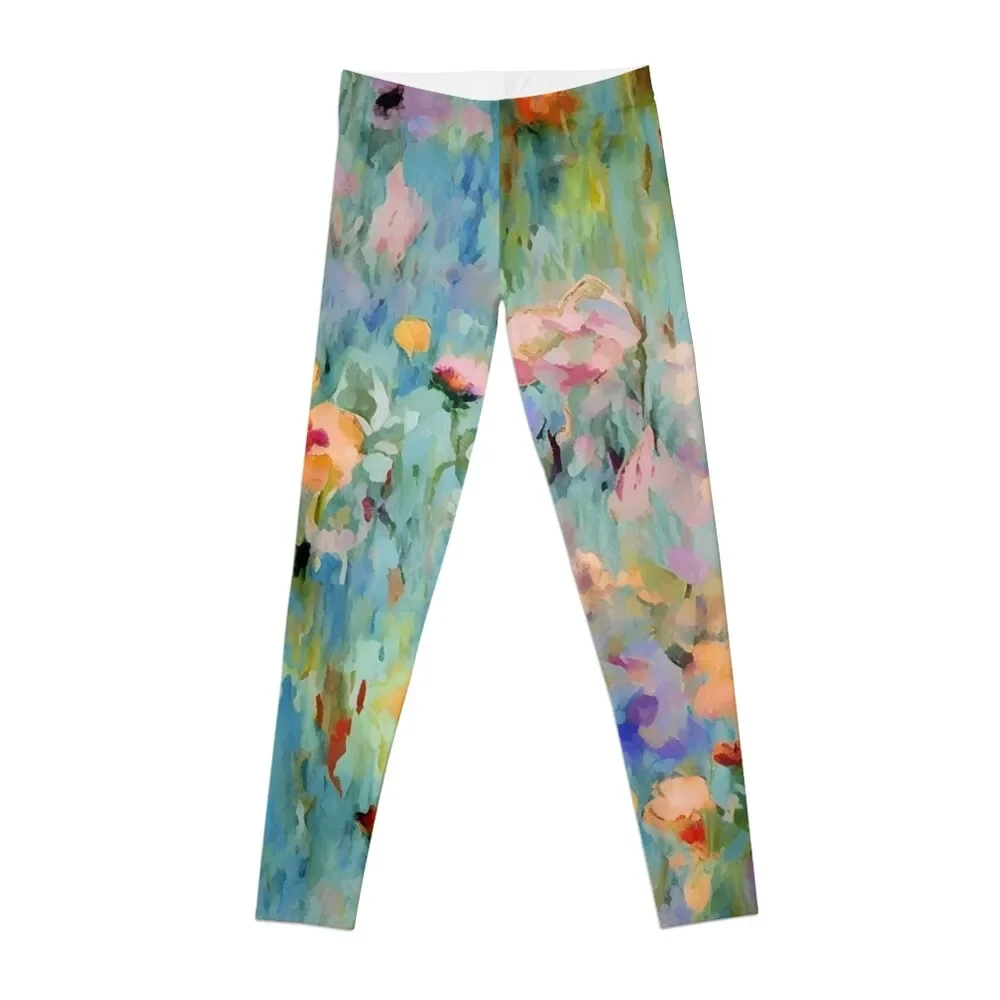 

Impressionist flowers Leggings leggins push up woman workout shorts sportswear gym Women's sports Womens Leggings