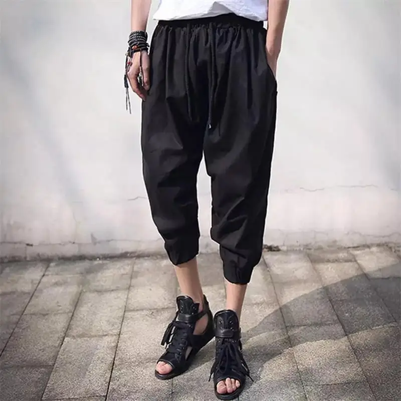 

Men's Haren Pants New Summer Dark Day Hair Stylist Loose Stylish Hip Hop Casual Plus Seven Minute Pants