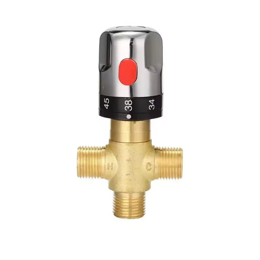 Solid Brass Thermostatic Mixing Valve 3Way Hot and Cold Control Temperature Control Valve General-purpose Pressure Balance