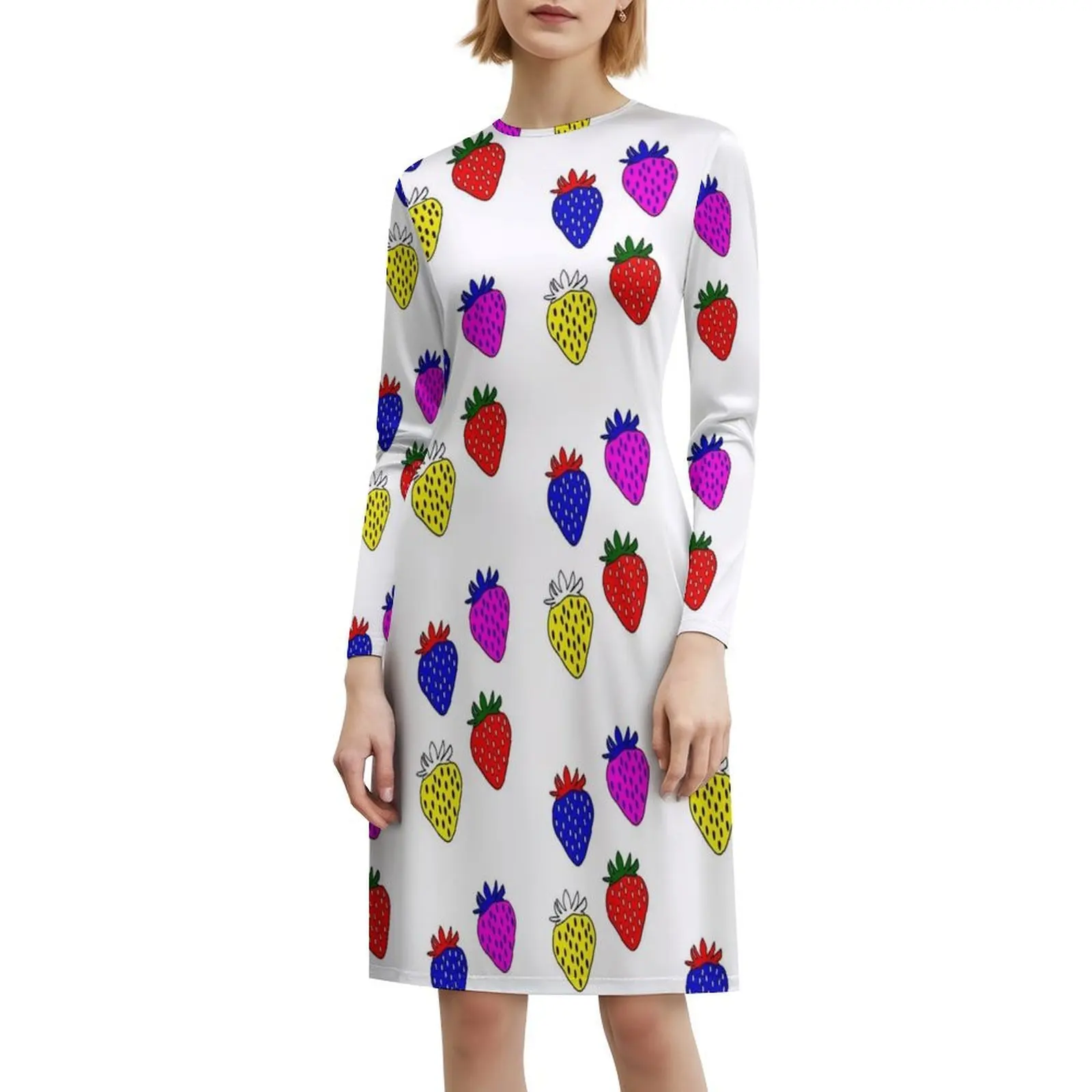 النيون الفراولة حقول للأبد فستان عطلة مثير للنساء شاطئ حفلة عيد ميلاد فستان قصير الفراولة الفاكهة الخنافس النيون الأحمر