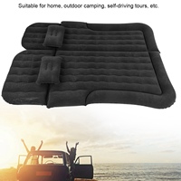 2‑In‑1 Multifunction Inflatable Travel Mattress PVC Flocking Soft Sleeping Rest Cushion for Car SUVBlack